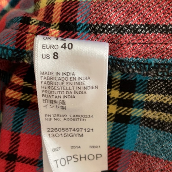 Topshop plaid button down cotton shirt - Picture 8 of 11
